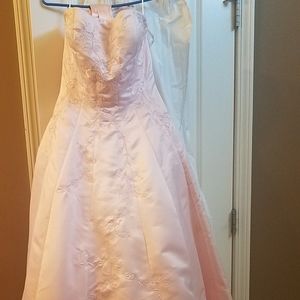 Pale pink ballroom gown or prom dress.